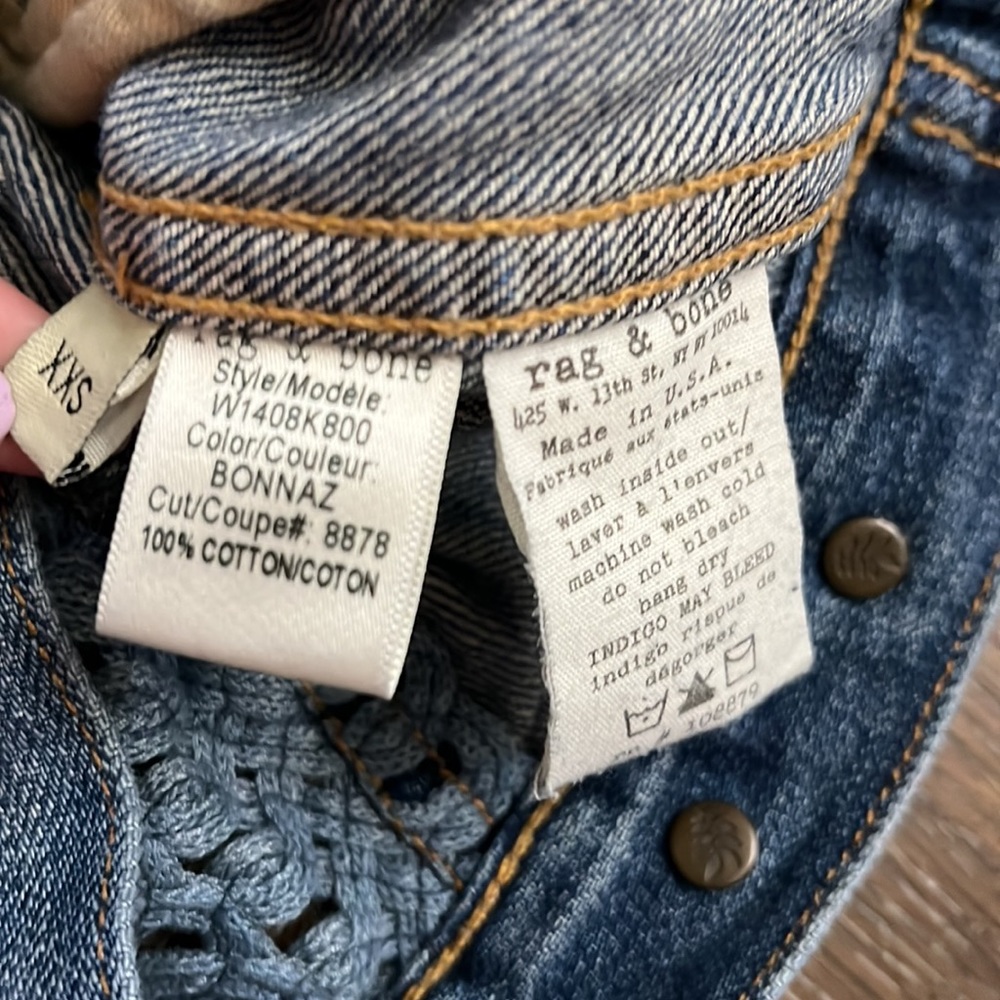 Rag & bone blue denim with crochet jean jacket - Picture 13 of 17